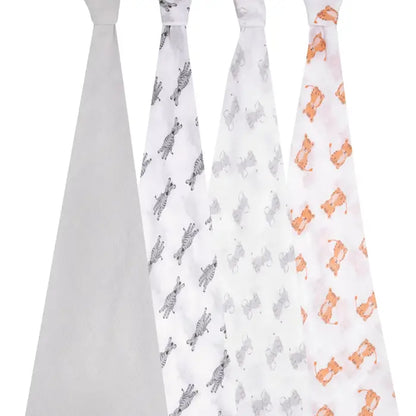 Aden + Anais Essentials Cotton Swaddle Safari Babies (Pack of 4)