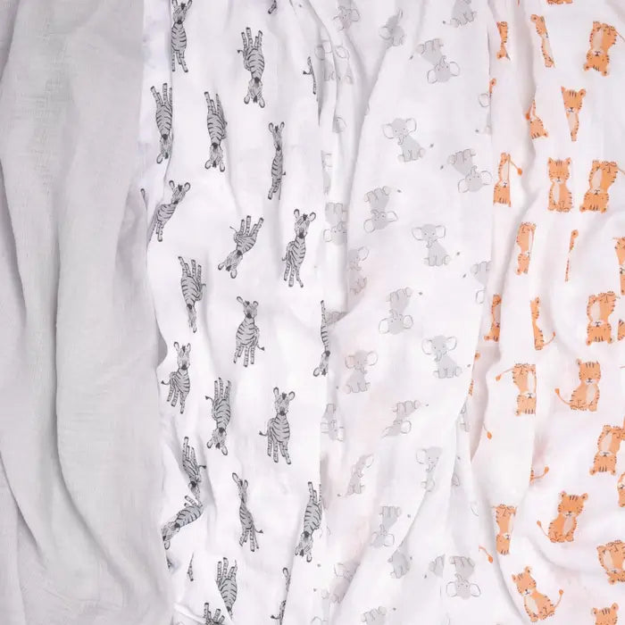 Aden + Anais Essentials Cotton Swaddle Safari Babies (Pack of 4)