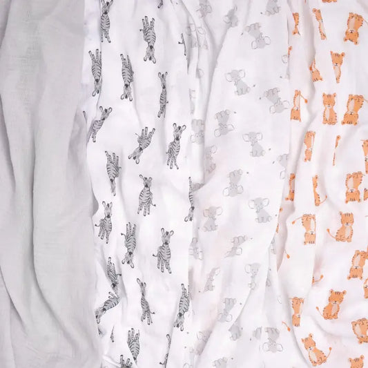 Aden + Anais Essentials Cotton Swaddle Safari Babies (Pack of 4)