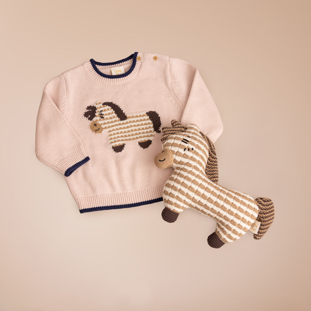 Harris the Horse Sweater Set Pink (18-24M / 2-3Y)
