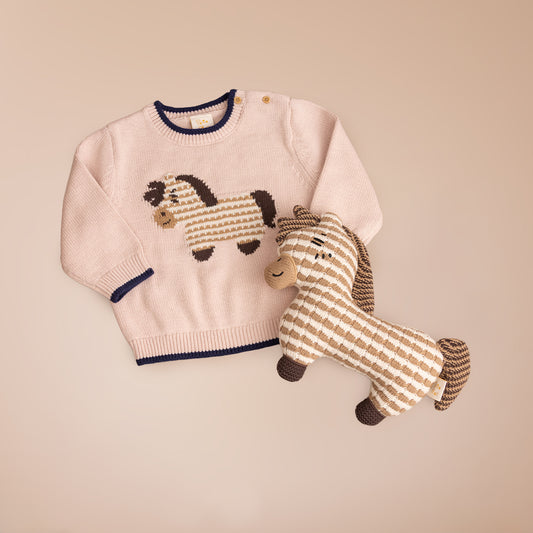Harris the Horse Sweater Set Pink (18-24M / 2-3Y)