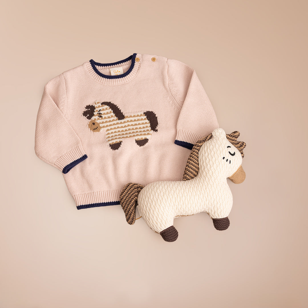 Harris the Horse Sweater Set Pink (18-24M / 2-3Y)