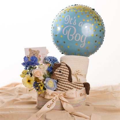 Harris the Horse Premium Hamper (Baby Boy / Cream Blanket)