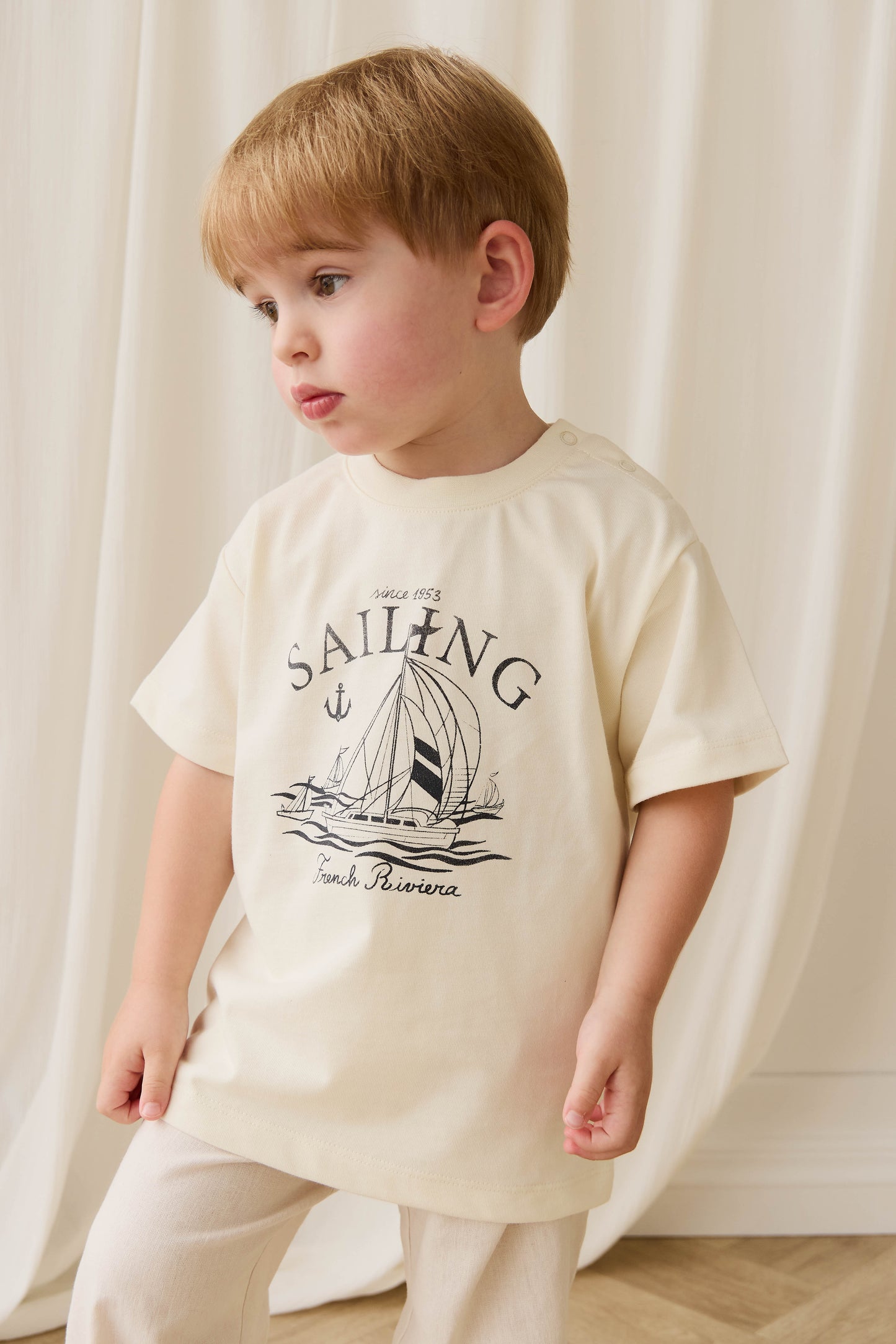 Jamie Kay Organic Cotton Bjorn Tee - French Riviera Eclipse