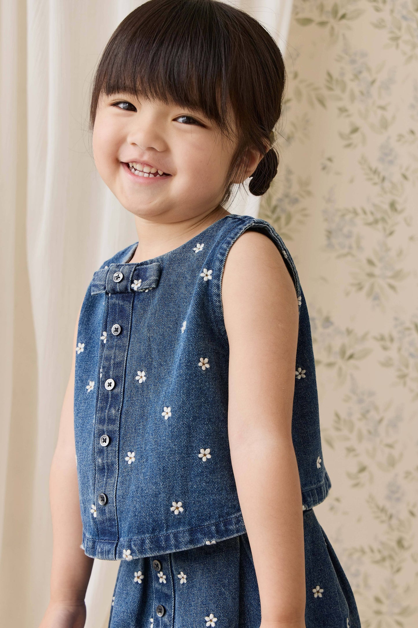 Jamie Kay Etta Top - Josie Floral Denim