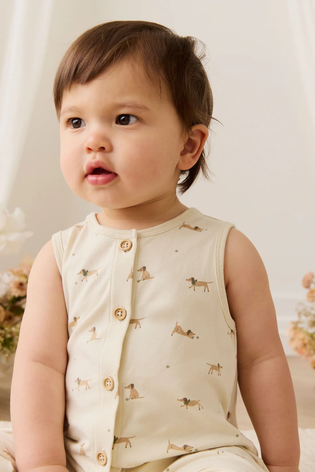 Jamie Kay Organic Cotton Rupert Onepiece - Play Ball Cassava