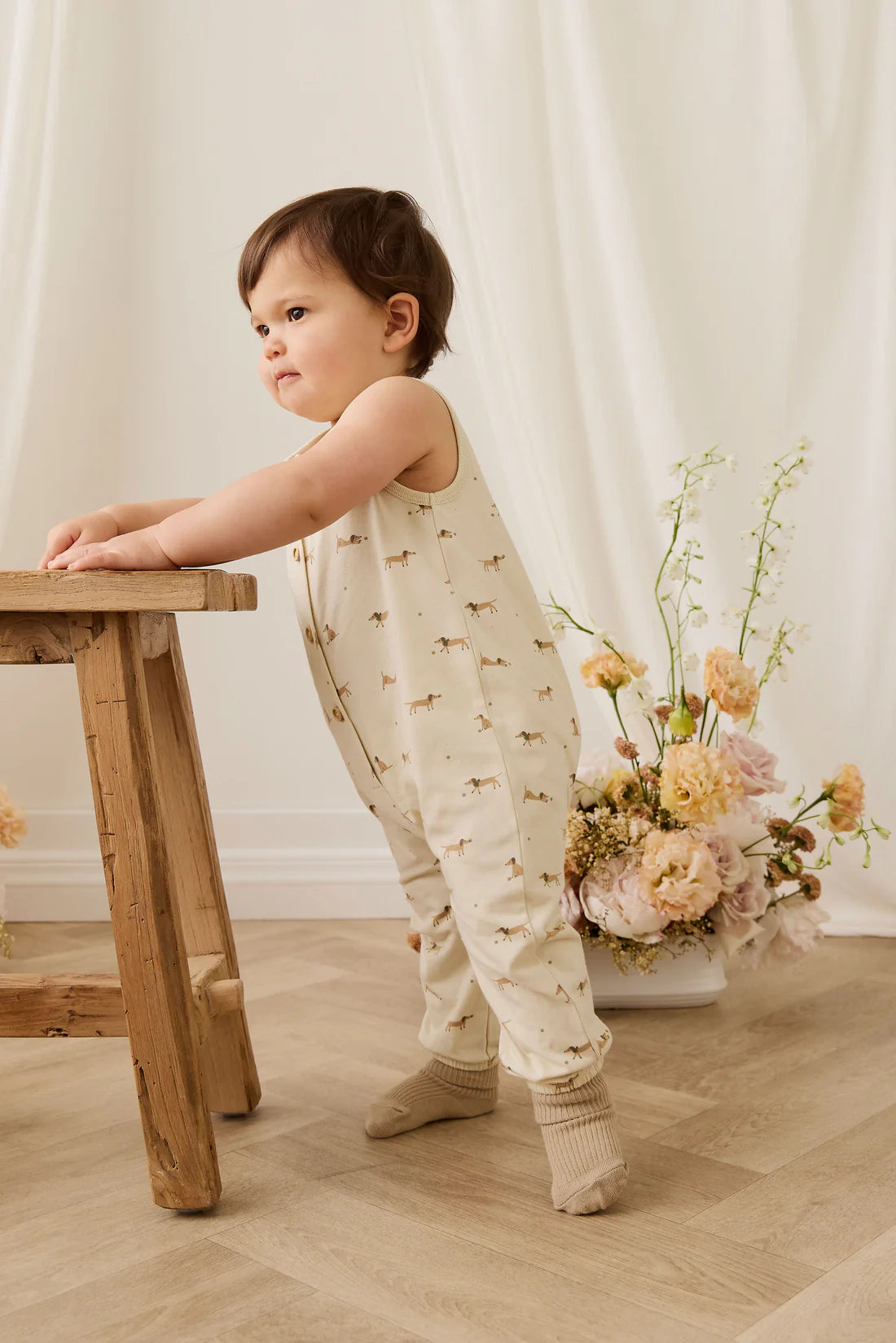 Jamie Kay Organic Cotton Rupert Onepiece - Play Ball Cassava