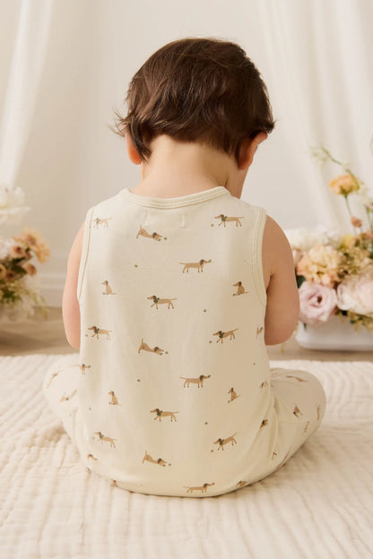 Jamie Kay Organic Cotton Rupert Onepiece - Play Ball Cassava