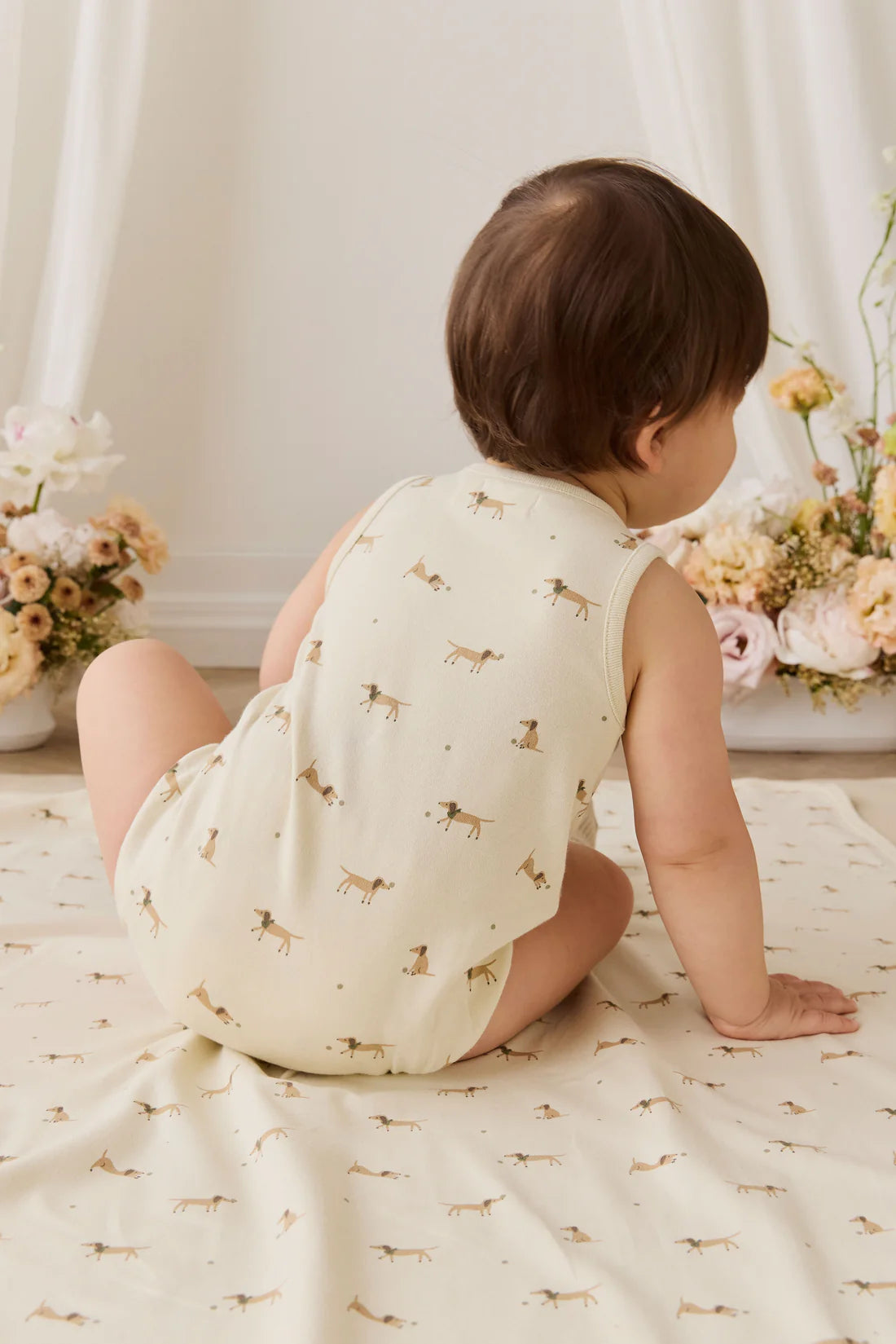 Jamie Kay Organic Cotton Archie Playsuit - Play Ball Cassava