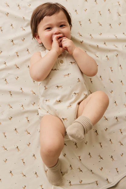 Jamie Kay Organic Cotton Archie Playsuit - Play Ball Cassava