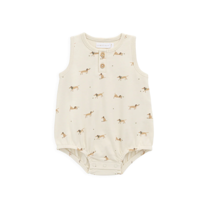 Jamie Kay Organic Cotton Archie Playsuit - Play Ball Cassava