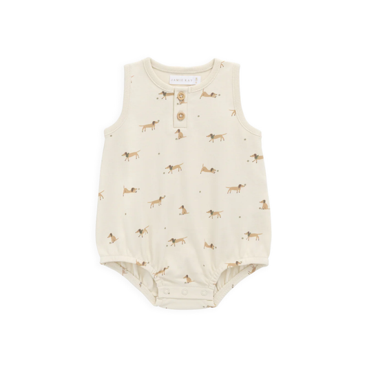Jamie Kay Organic Cotton Archie Playsuit - Play Ball Cassava