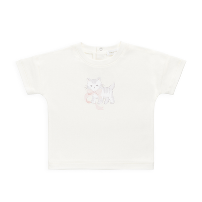 Jamie Kay Pima Cotton Mimi Top - Parchment Bow Kitty