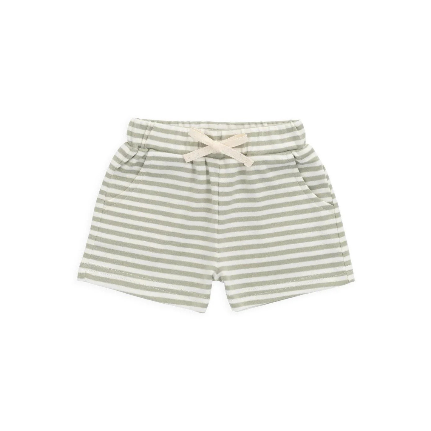 Jamie Kay Pima Cotton Wesley Short - Narrow Stripe Lichen / Cloud