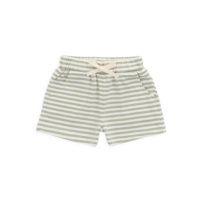 Jamie Kay Pima Cotton Wesley Short - Narrow Stripe Lichen / Cloud