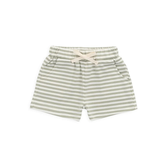 Jamie Kay Pima Cotton Wesley Short - Narrow Stripe Lichen / Cloud