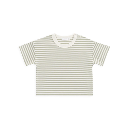 Jamie Kay Pima Cotton Wesley Tee - Narrow Stripe Lichen / Cloud