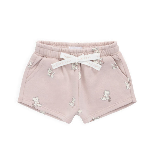 Organic Cotton Etta Short Bow Kitty Mauve