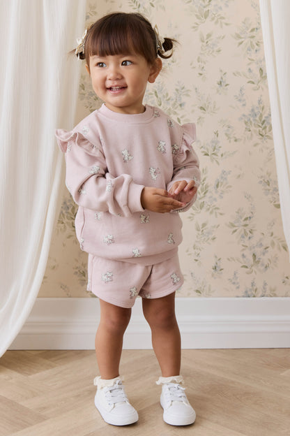 Jamie Kay Organic Cotton Etta Short - Bow Kitty Mauve