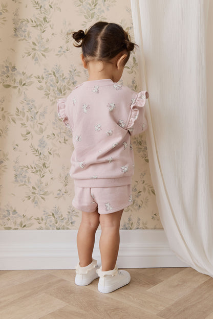 Jamie Kay Organic Cotton Etta Short - Bow Kitty Mauve