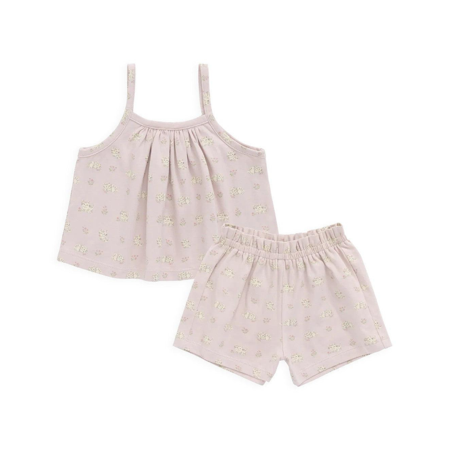 Jamie Kay Organic Cotton Winnie Pyjama Set - Moon Floral Mauve
