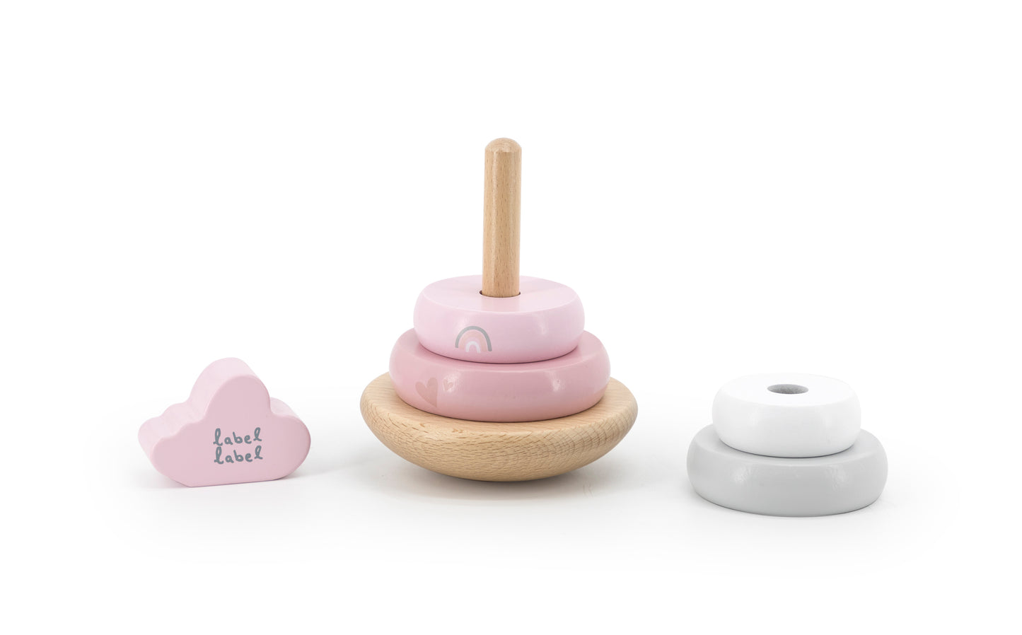 Label-Label Stacking Rings Balance - Pink