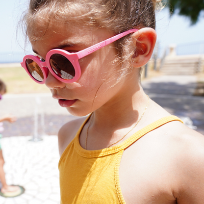 Original Round Sustainable Sunglasses | Bio-Based Bendable Polarized | Bubble Gum