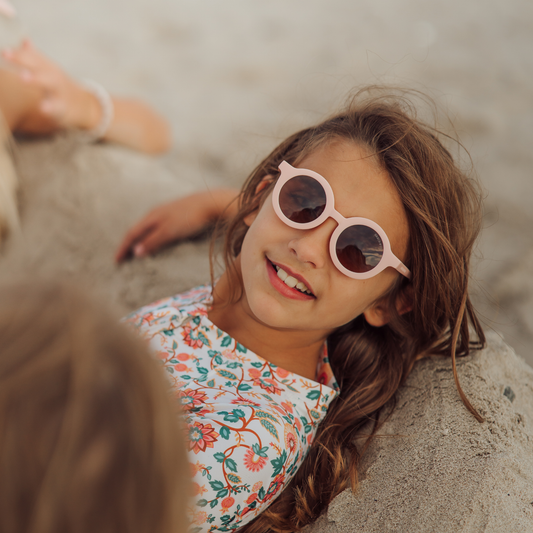 Original Round Sustainable Sunglasses | Bio-Based Bendable Polarized | Blush Bloom