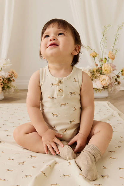 Jamie Kay Organic Cotton Archie Playsuit - Play Ball Cassava