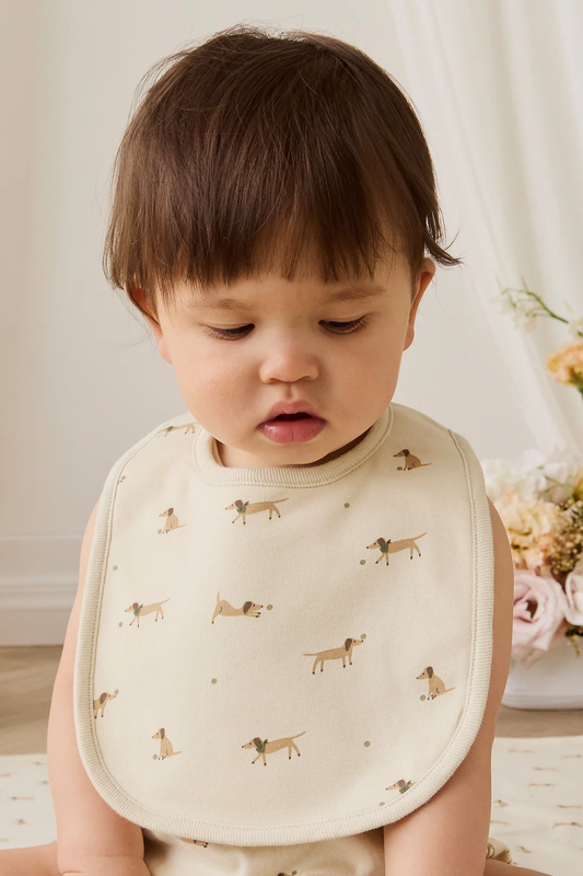 Jamie Kay Organic Cotton Bib - Play Ball Cassava