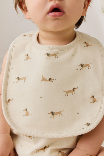 Jamie Kay Organic Cotton Bib - Play Ball Cassava