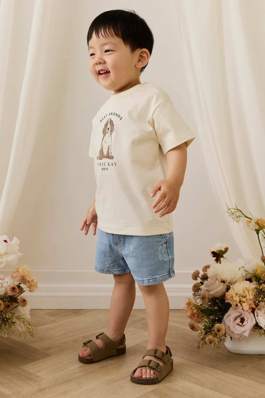 Jamie Kay Organic Cotton Bjorn Tee - Parchment Best Friends