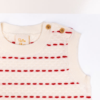 Stripe Vest Sets Red (6-12M)