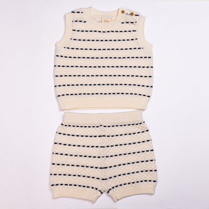 Stripe Vest Sets Navy (6-12M)