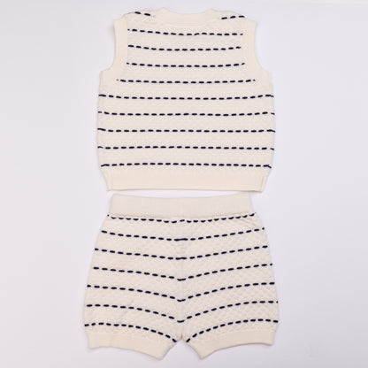 Stripe Vest Sets Navy (6-12M)
