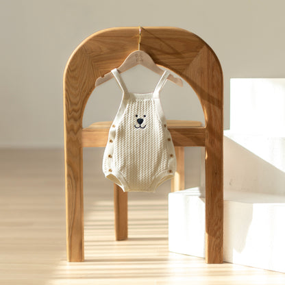 Bear Face Baby Onesie Cream (6-12M)