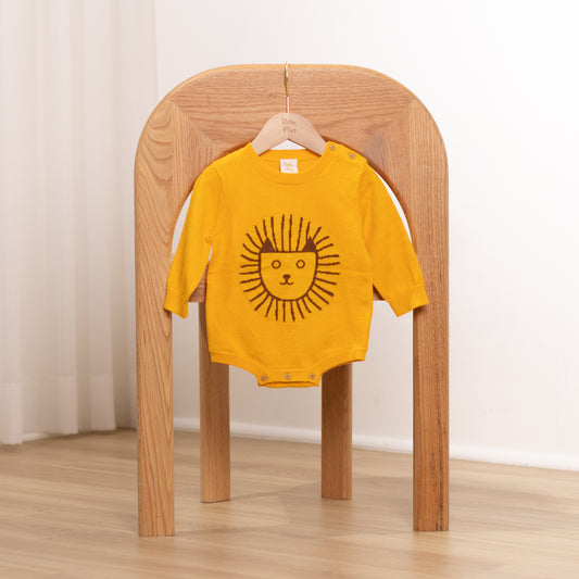 Crew Neck LS Knitting Romper - Leo (6-12M / 18-24M)