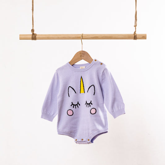 Crew Neck LS Knitting Romper - Una (6-12M / 18-24M)