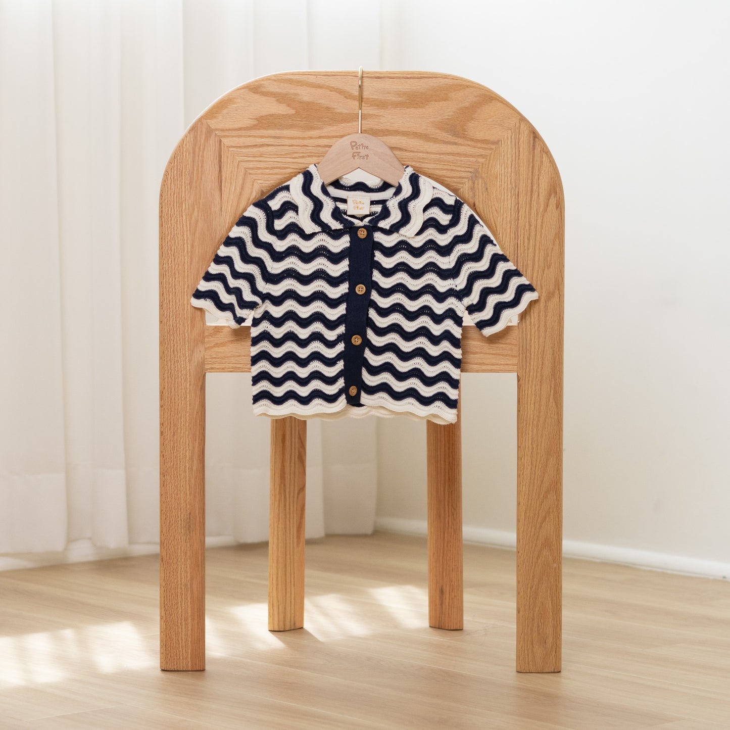 Open-Knit Shirt | Waved Printted Pattern (18-24M)