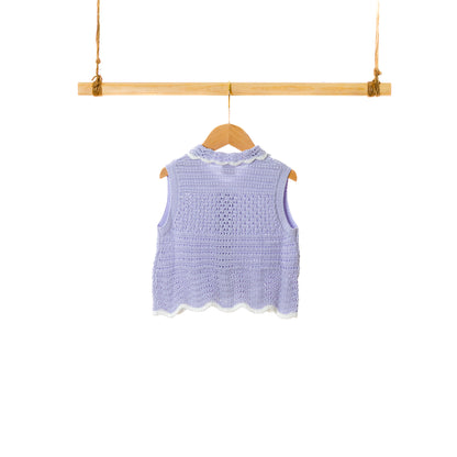 Polo SS Pointelle Vest Cardigan (18-24M / 3Y)