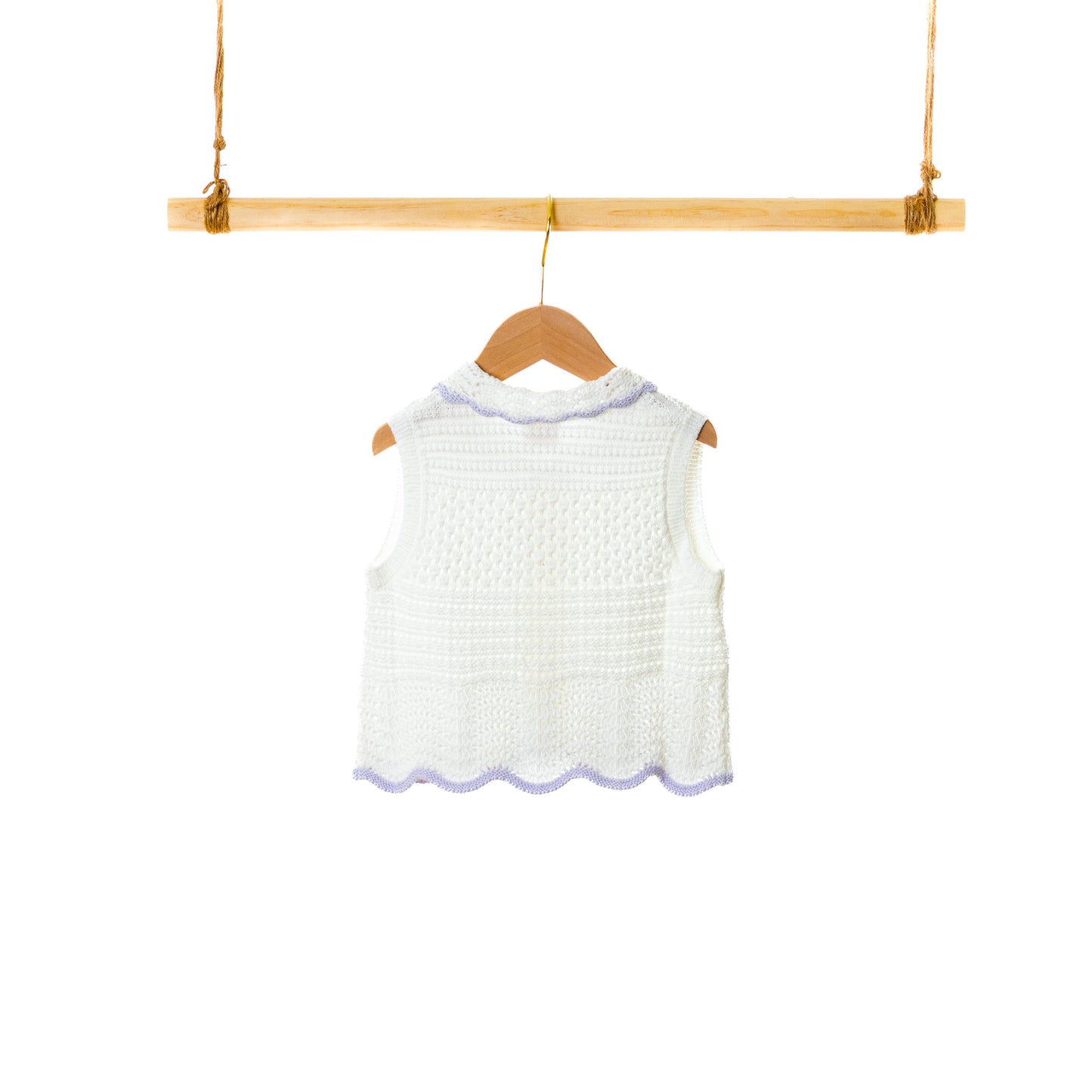 Polo SS Pointelle Vest Cardigan (18-24M / 3Y)