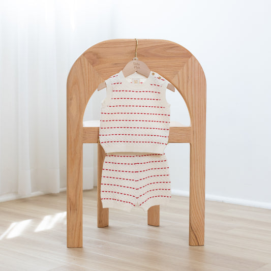 Stripe Vest Sets Red (6-12M)