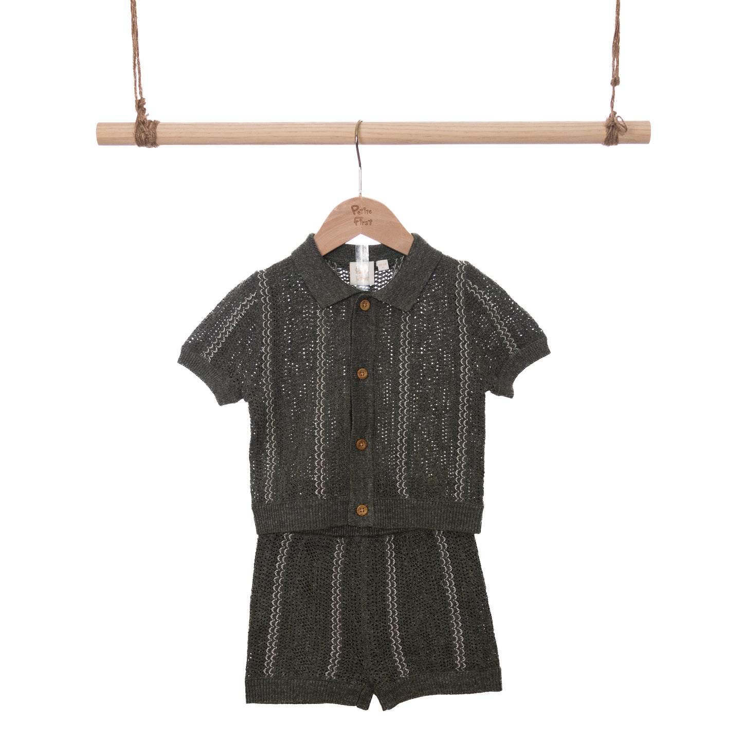 Striped Pontelle Polo Cardigan Sets (18-24M / 2-3Y)