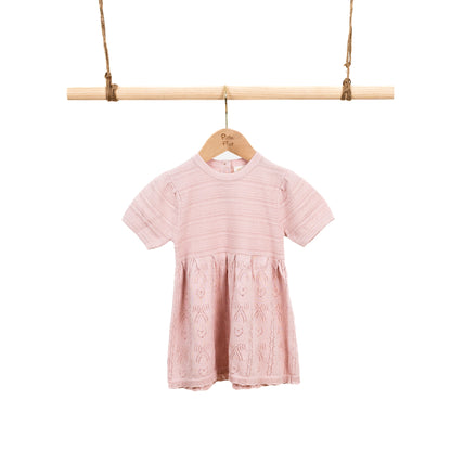 SS Dress with Hearts/ Bow Pointelle (6-12M / 18-24M / 2-3Y)