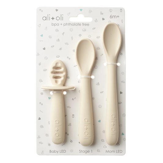 Ali+Oli (3-pc) Multi Stage Spoon Set for Baby (Coco) 6m+