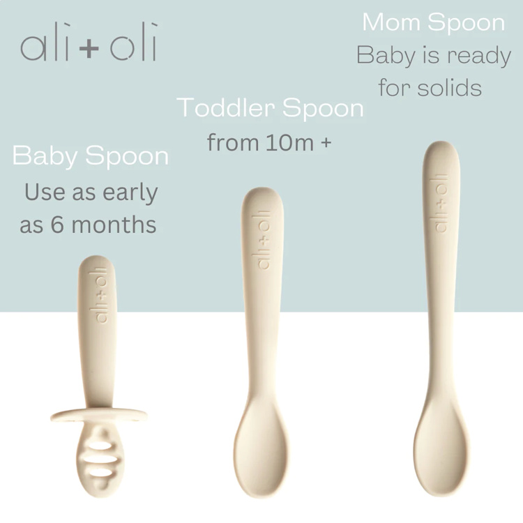 Ali+Oli (3-pc) Multi Stage Spoon Set for Baby (Coco) 6m+