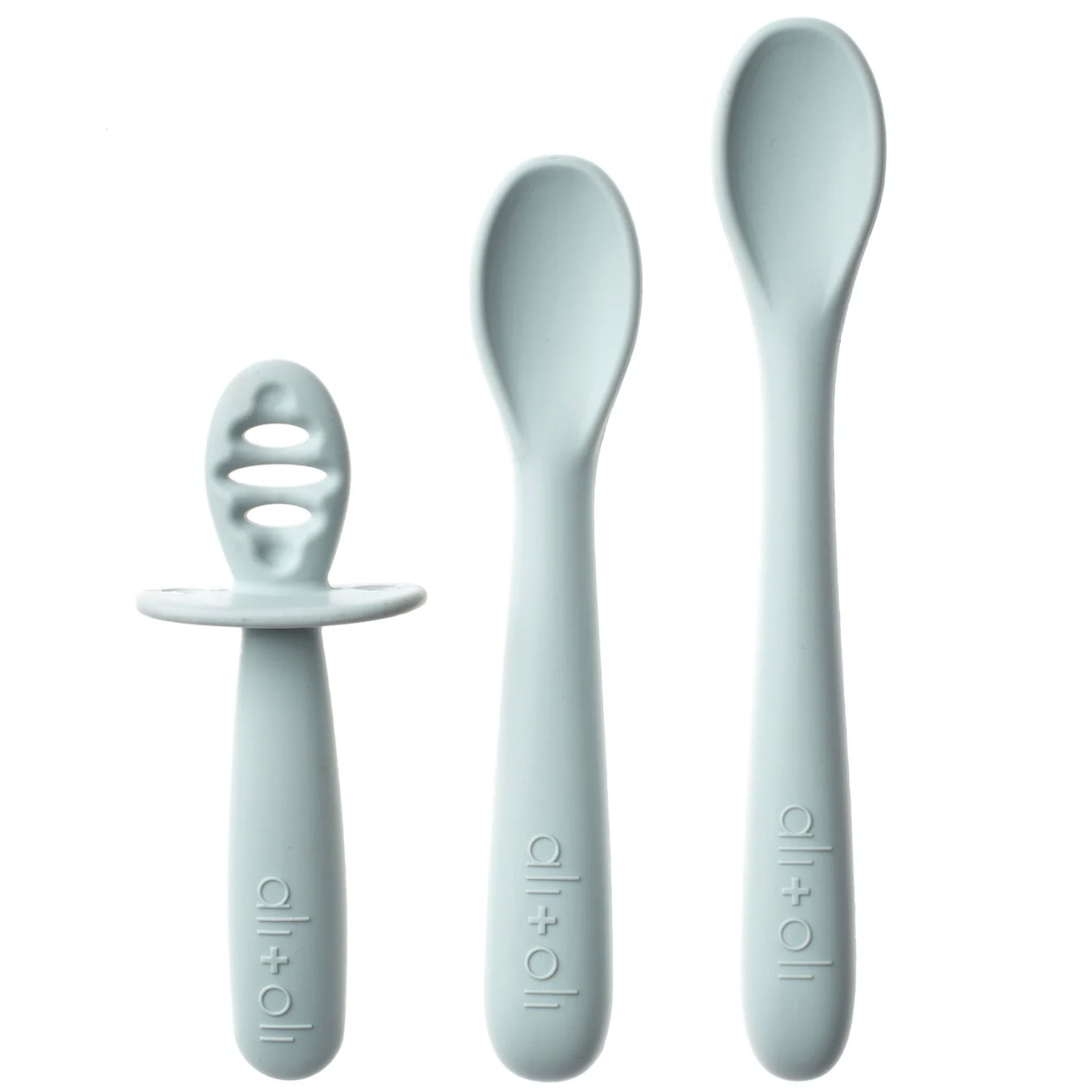 Ali+Oli (3-pc) Multi Stage Spoon Set for Baby (Blue) 6m+