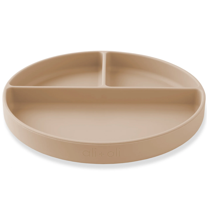 Ali+Oli Silicone Divided Suction Plate (Oatmeal)