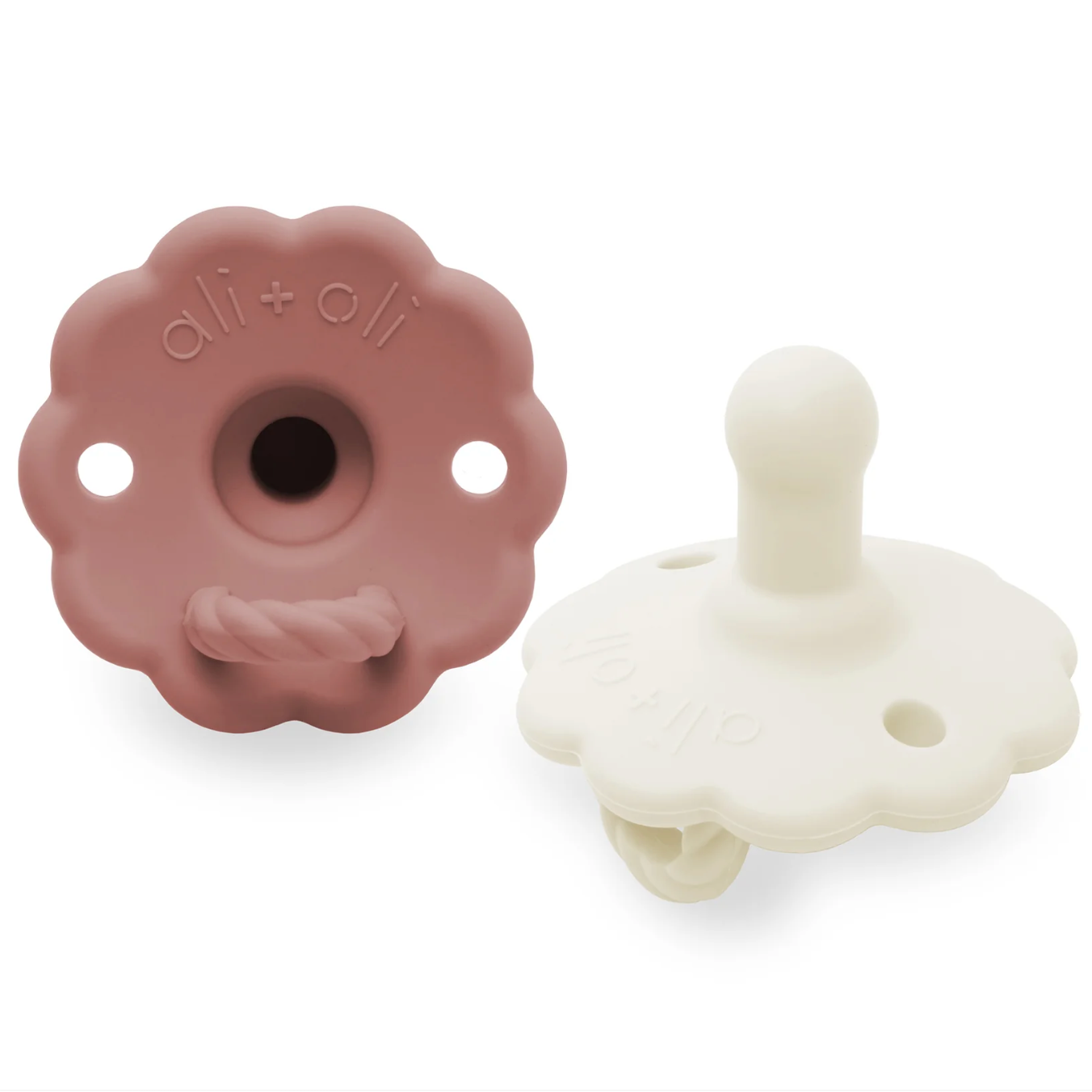 Ali+Oli Pacifier Set Flower (Cedar & Snow)