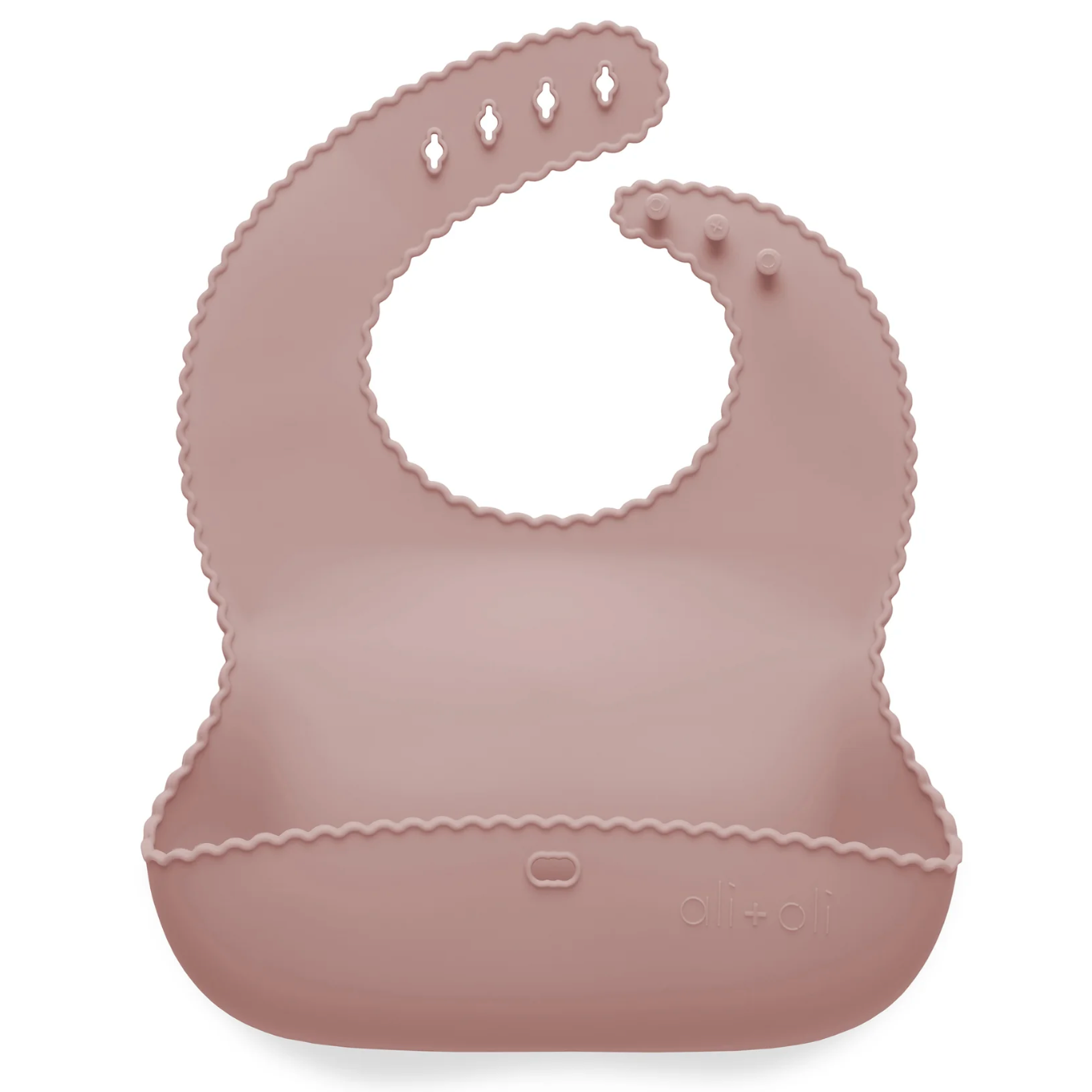 Ali+Oli Silicone Roll-Up Baby Bib (Blush) Wavy Edge